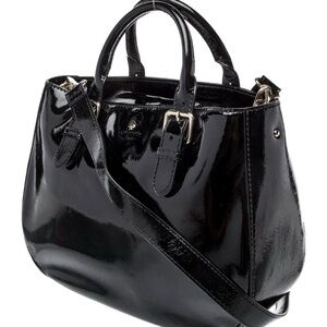 Kate Spade Patent Leather Black Crossbody Top Handle Bag